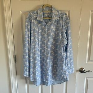 Collection by Michael Strahm Men's Blue Checked & Paisley Shirt Size 17 12/